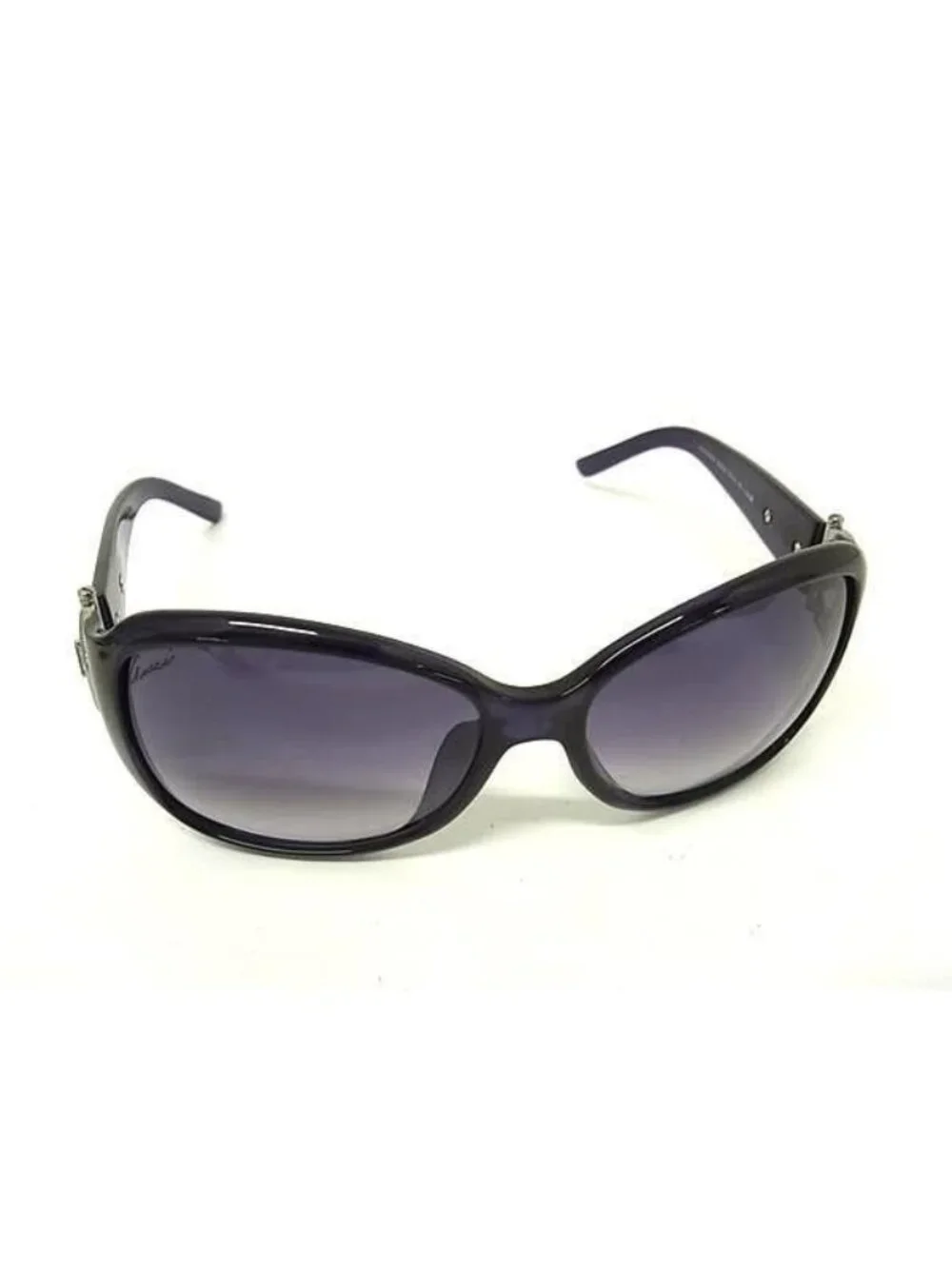Gucci Sunglasses S Purple Lens Clear Gradation Acetate Rhinestone Eyewear